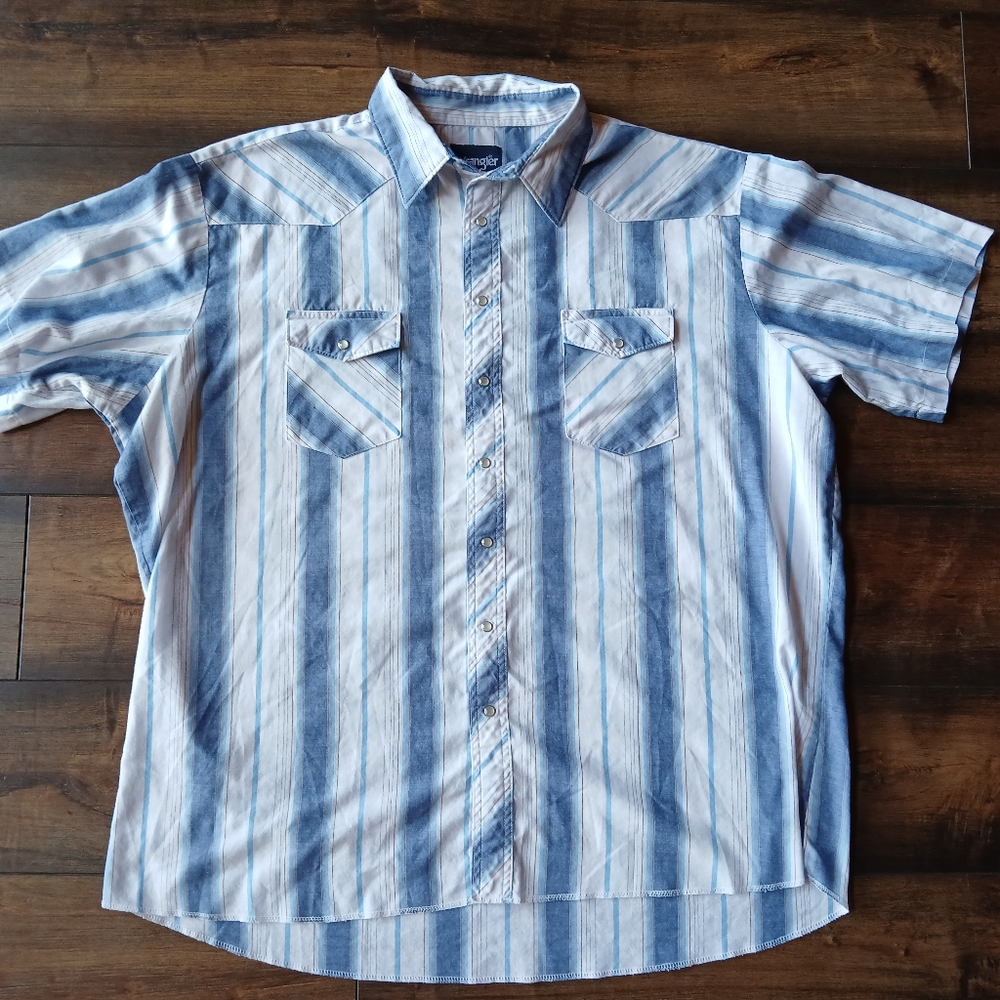 Vintage Wrangler pearl snap western shirt mens 2XL